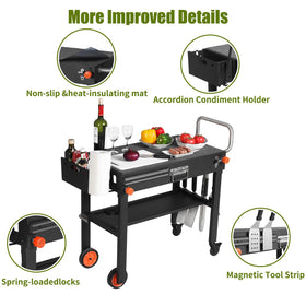 LKVHV magnetic tool bar keeps brushes and tongs handy during grilling.