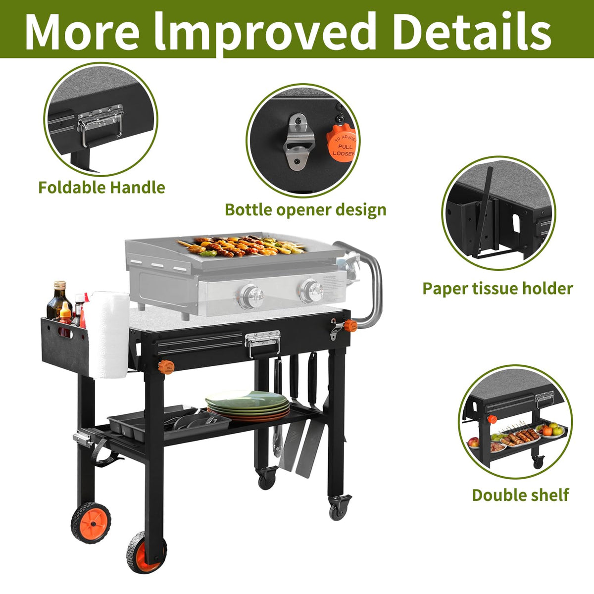 LKVHV removable paper towel holder for quick cleanup near the prep area.
