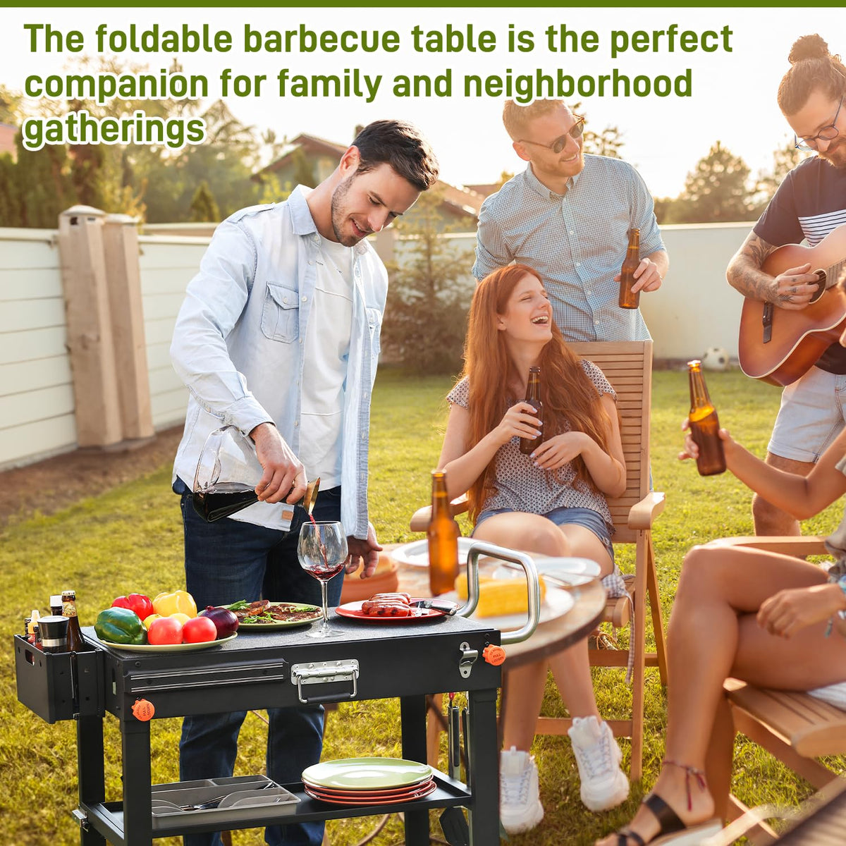 LKVHV weight capacity 300lbs supports grills and ingredients safely.