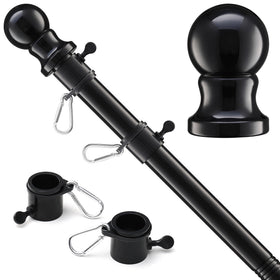 LLARGUEST flag pole outdoor assembly steps showing quick setup for mounting