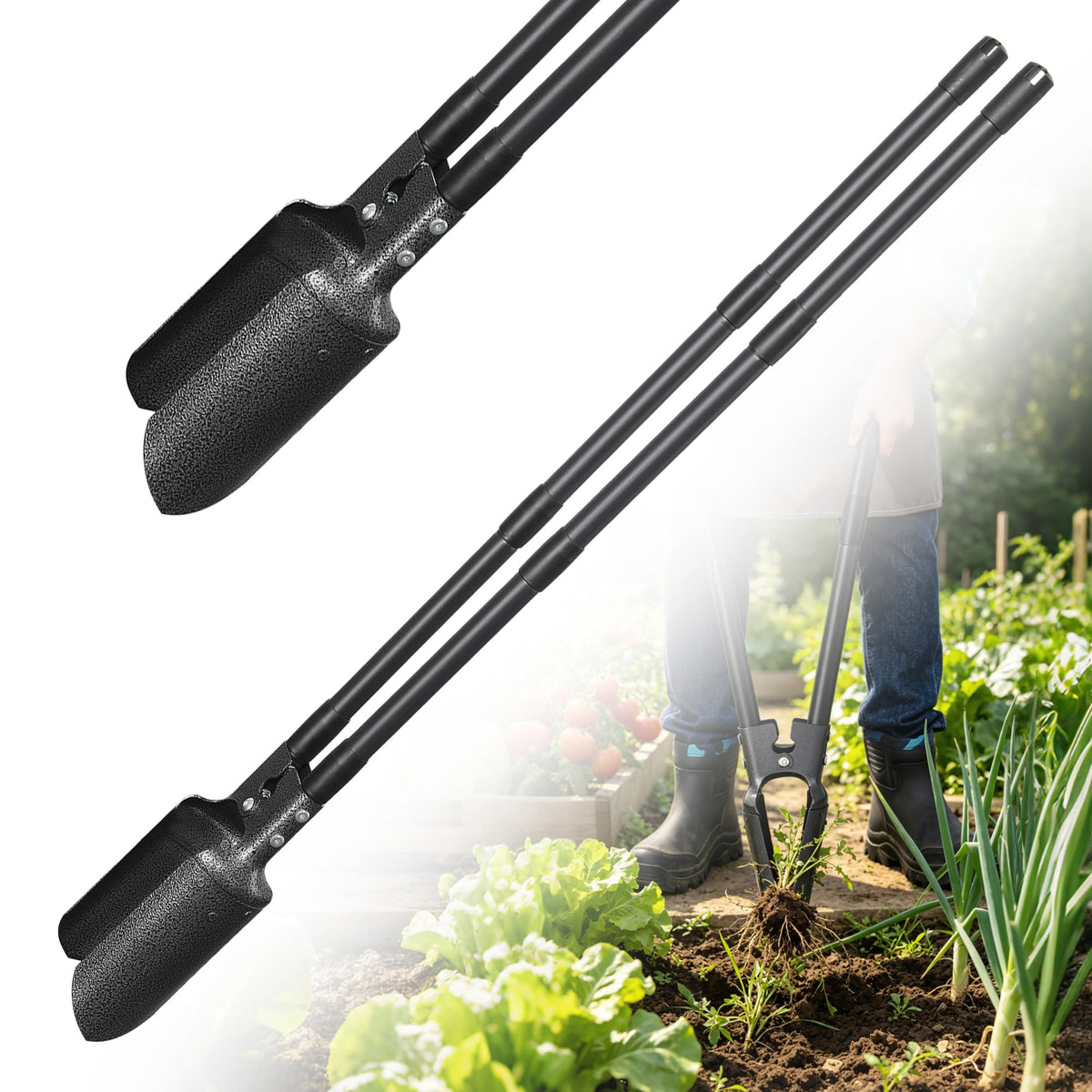 LLARGUEST post hole digger 57inch grey assembly for easy setup and digging.