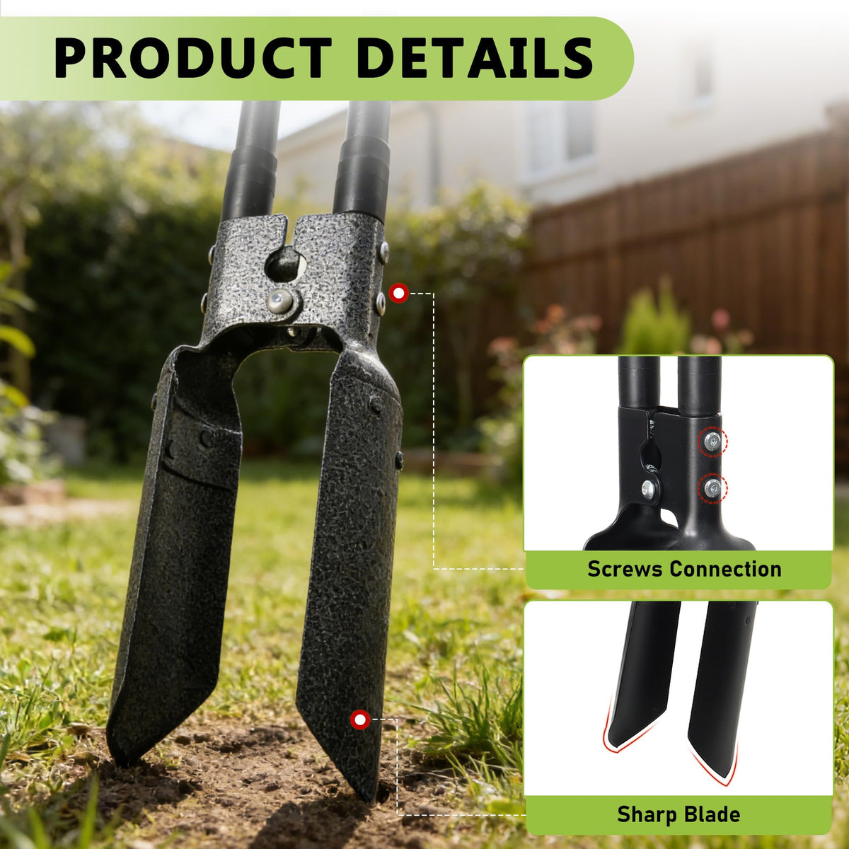 LLARGUEST post hole digger in use for fence post installation.