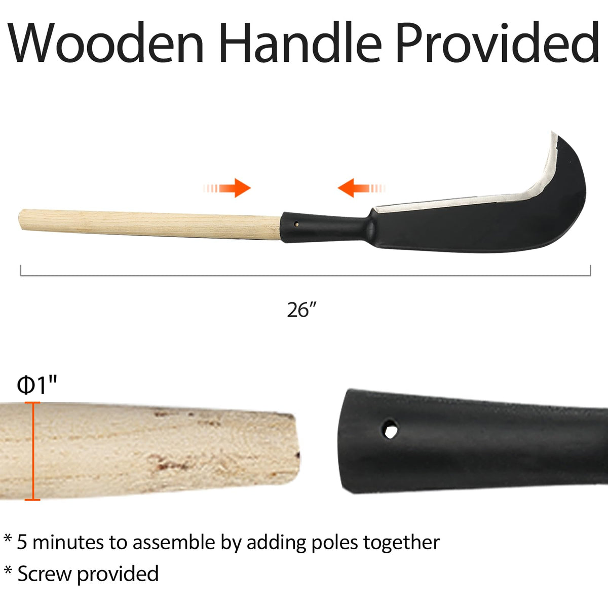 LLARGUEST Sickle lightweight design eases yard work.