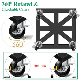 LLAXERGU lockable casters on plant dolly keep large planters secure after moving