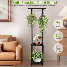 LLAXERGU plant stand showcases a space-saving tiered design for organized plant displays.
