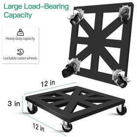 LLAXERGU rolling plant dolly with 12 inch square base supports heavy pots