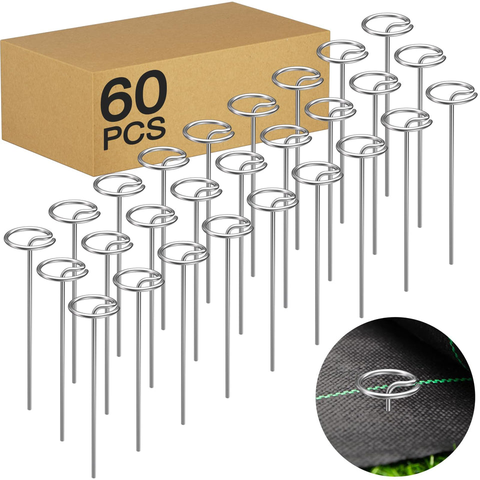 LLCJYYCY 6-inch thickened 8-gauge landscape staple close-up demonstrates durability in tough soil.