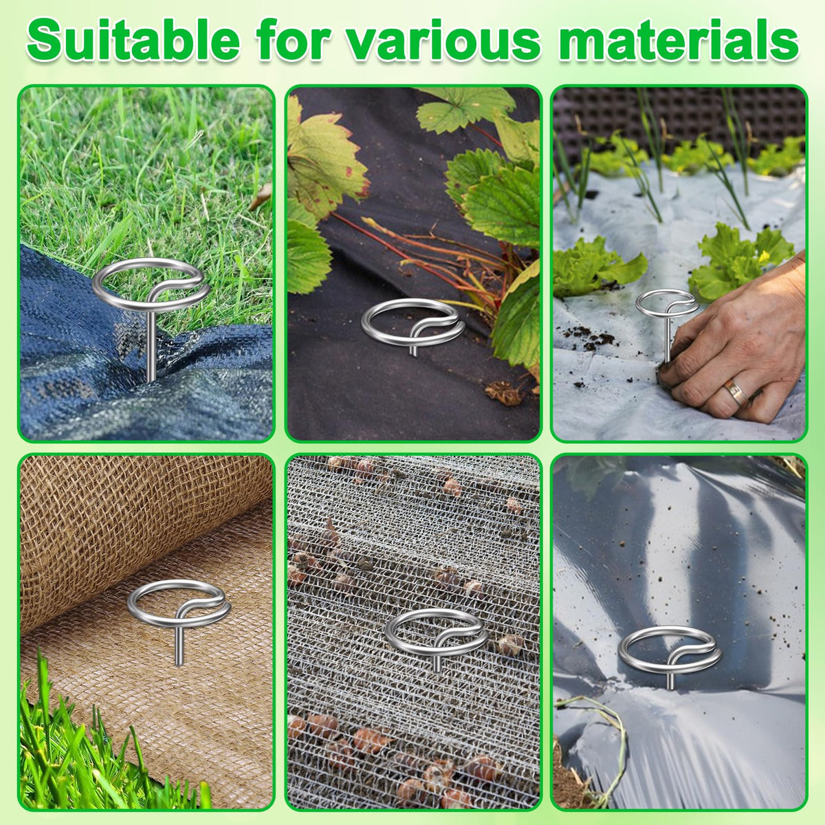 LLCJYYCY versatile pins secure landscape fabric, weed barriers, and garden stakes.