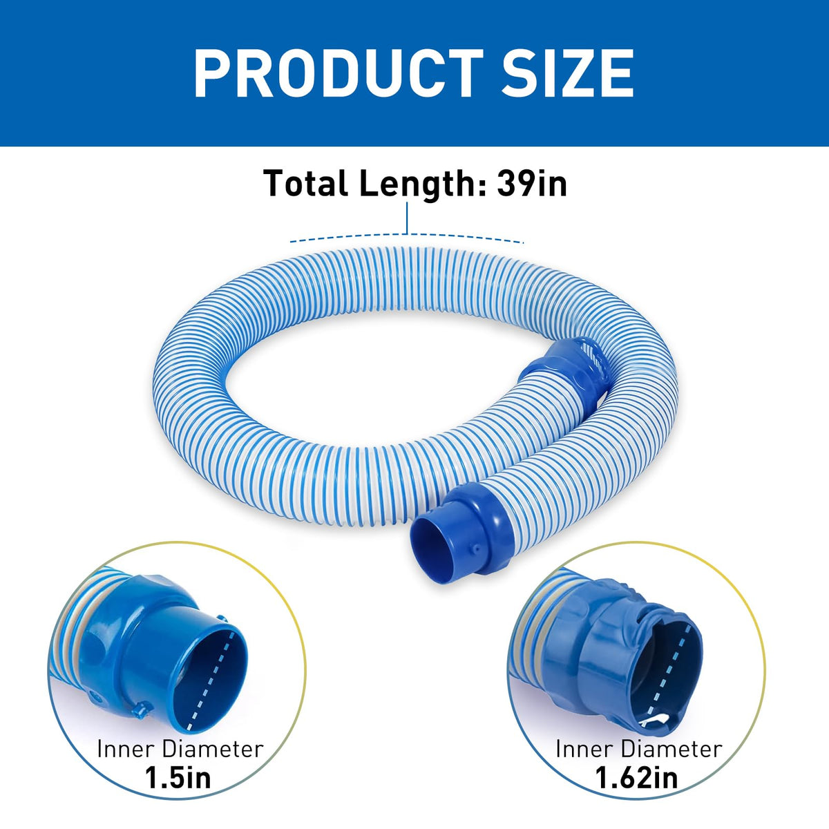 LLWAN 3-pack 39-inch segments for customizable pool cleaning reach.