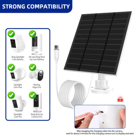 LMDTYN complete kit for Ring camera solar charging with mounting hardware