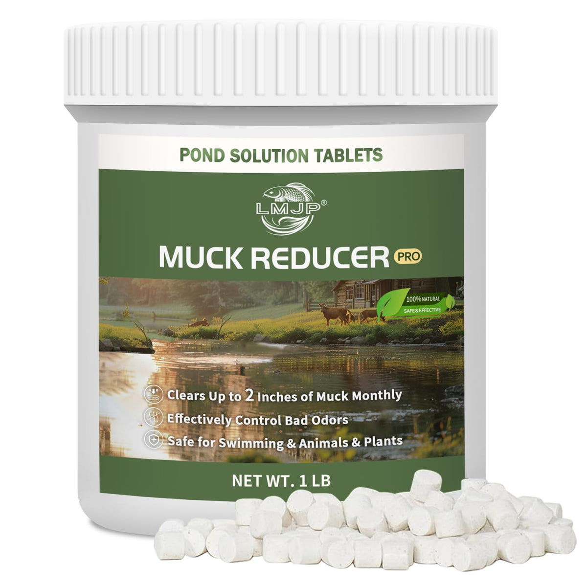 LMJP Muck Reducer bottle pour eases application for pond muck reduction