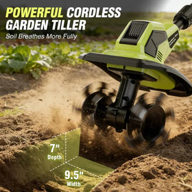 Lmozim brushless rotary cultivator delivering strong torque for efficient soil prep.