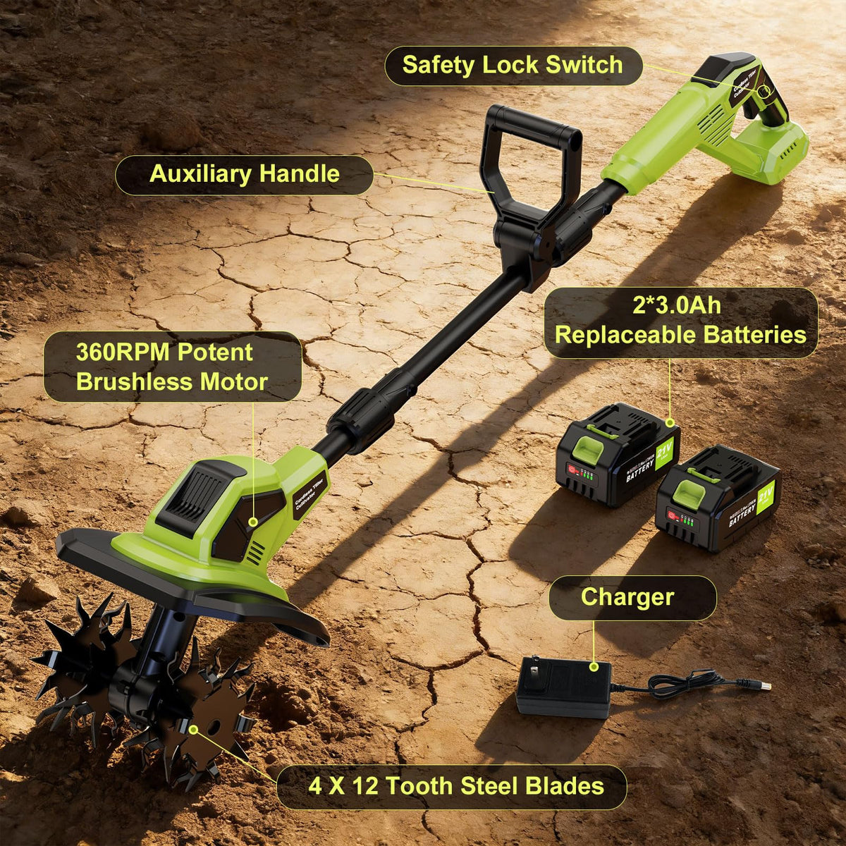 Lmozim multi-functional garden tool suitable for beds, planters, and veggie plots.