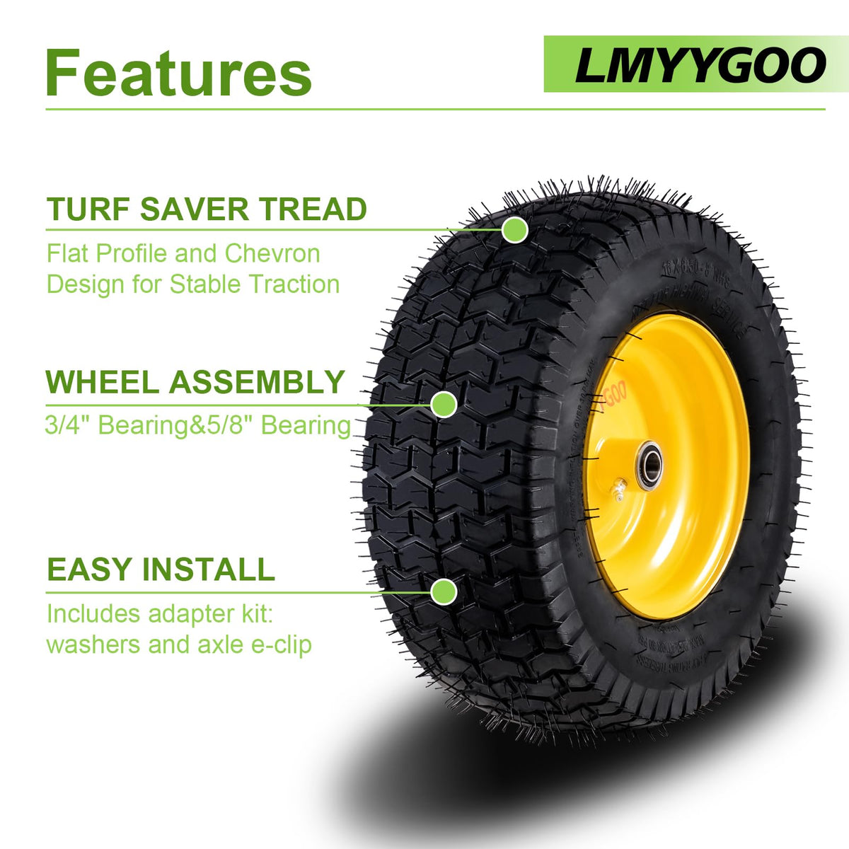 LMYYGOO 3/4 inch bearing supports durable rotation.