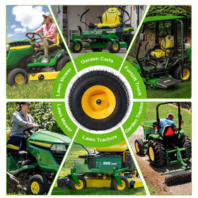 LMYYGOO turf tread tires grip wet grass while protecting turf.