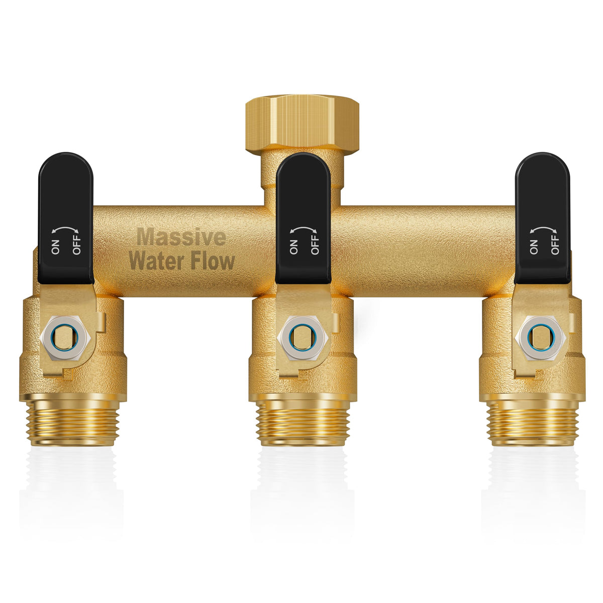 LNEZCDB 3 way hose splitter outlet detail for full flow performance