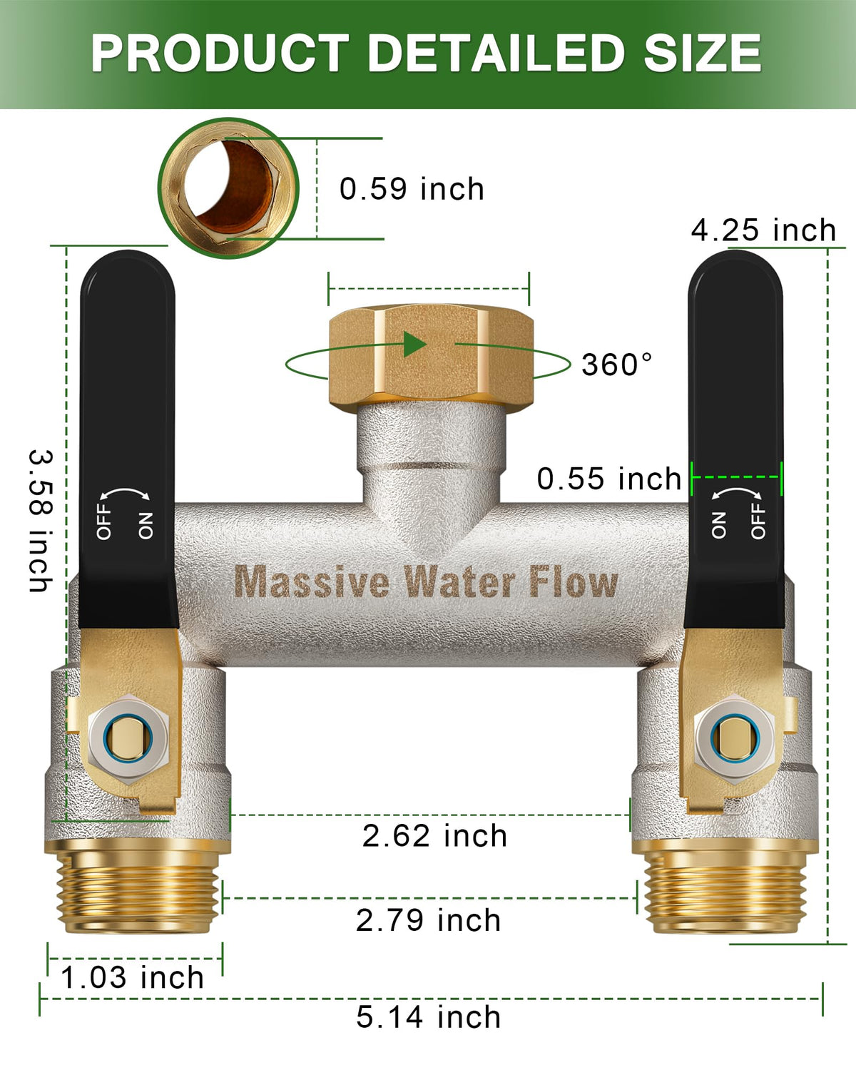 LNEZCDB brass nickel-plated body offers durability and corrosion resistance.