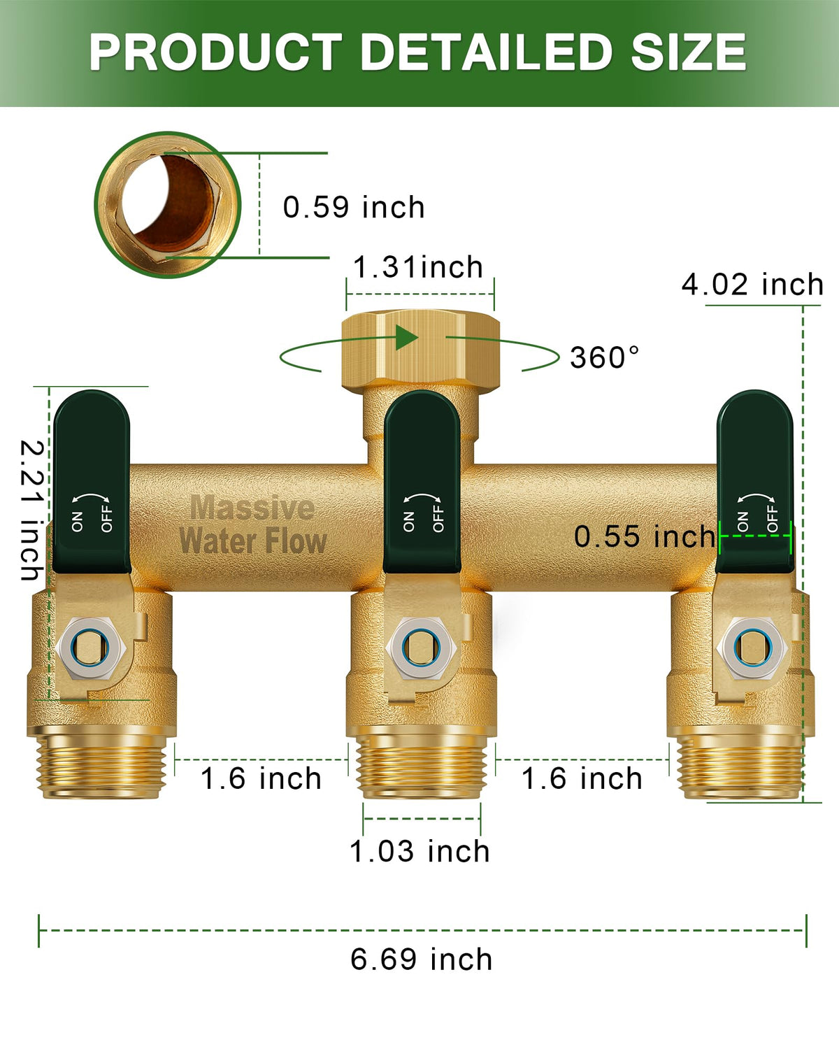 LNEZCDB brass body delivers durable, heavy-duty performance for outdoor use