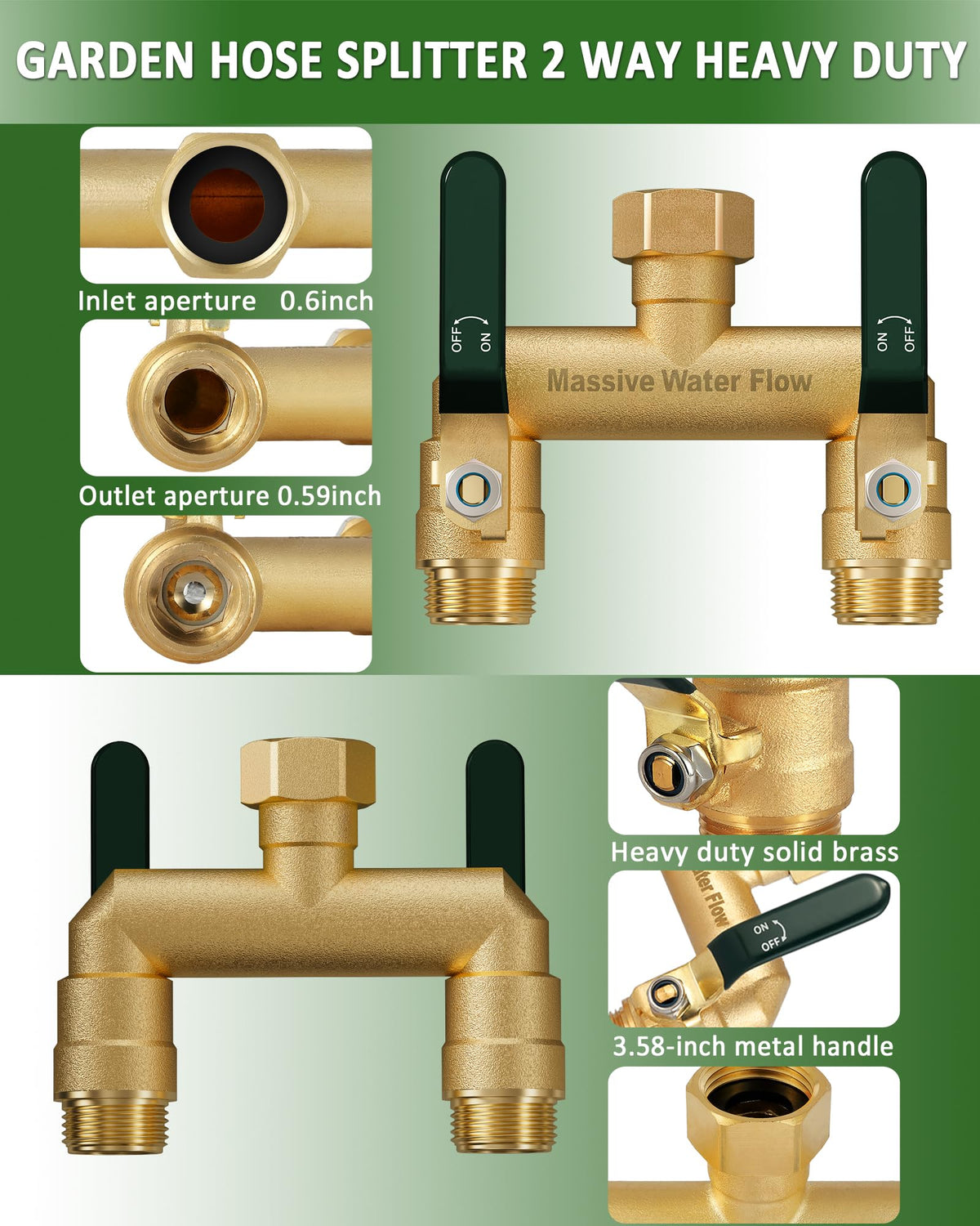 Tool-free hex inlet allows quick, tool-free installation on the LNEZCDB splitter.
