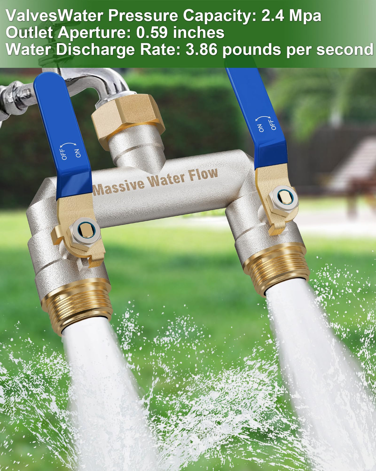 LNEZCDB hose splitter tool-free hex inlet installation on a faucet