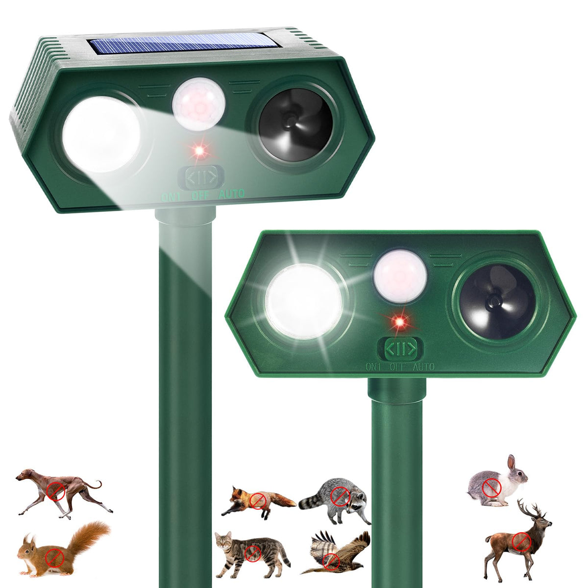 LNYUHAD Sonic Fortress Pro deer deterrent front view for yard protection with motion sensing