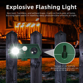 LNYUHAD Sonic Fortress Pro raccoon deterrent side angle with deterrence signals
