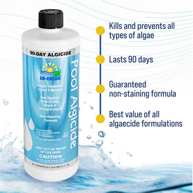 Lo-Chlor algae-type kill graphic demonstrates algae types killed by the formula