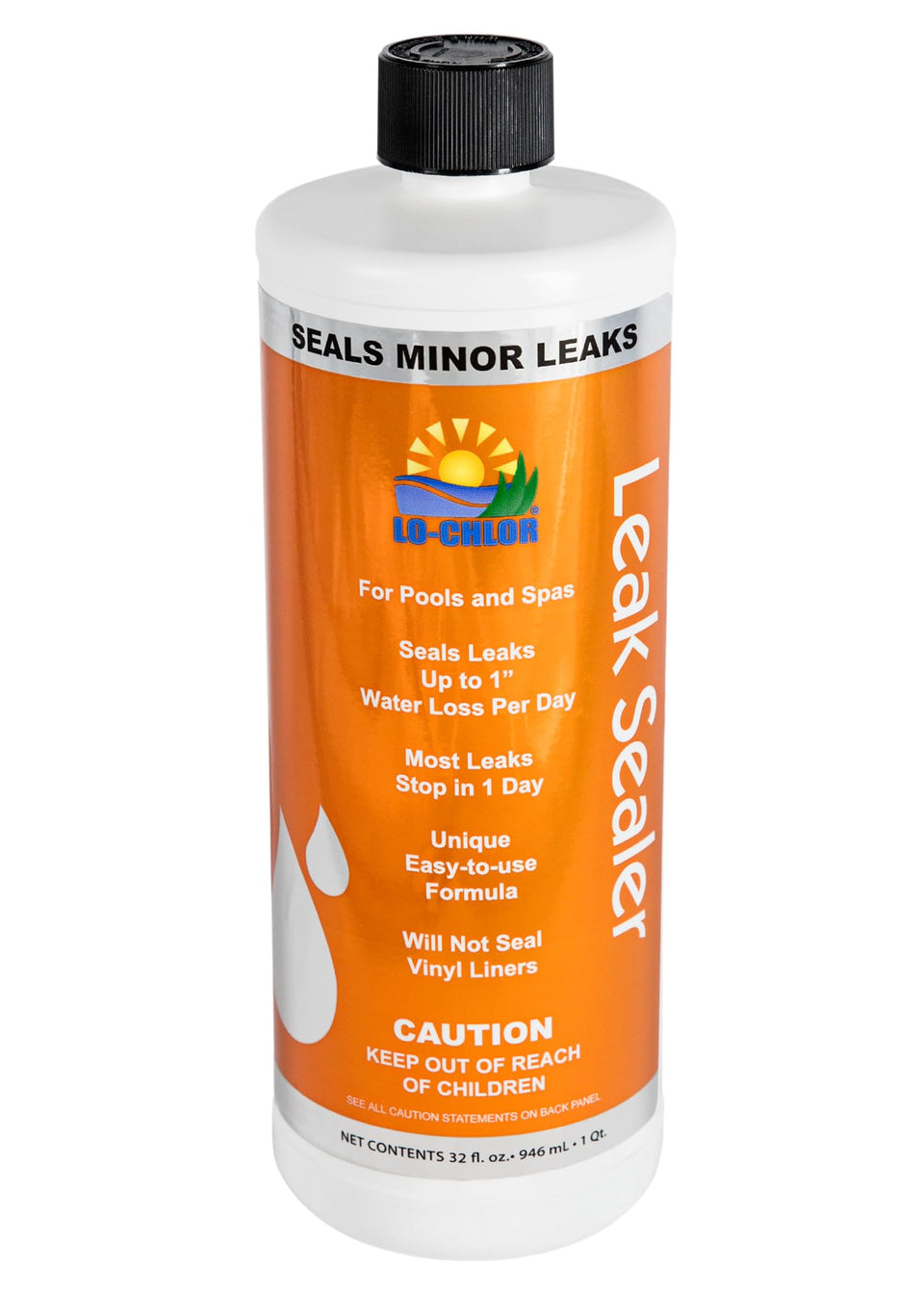 Lo-Chlor Leak Sealer poured into skimmer to target a minor pool leak