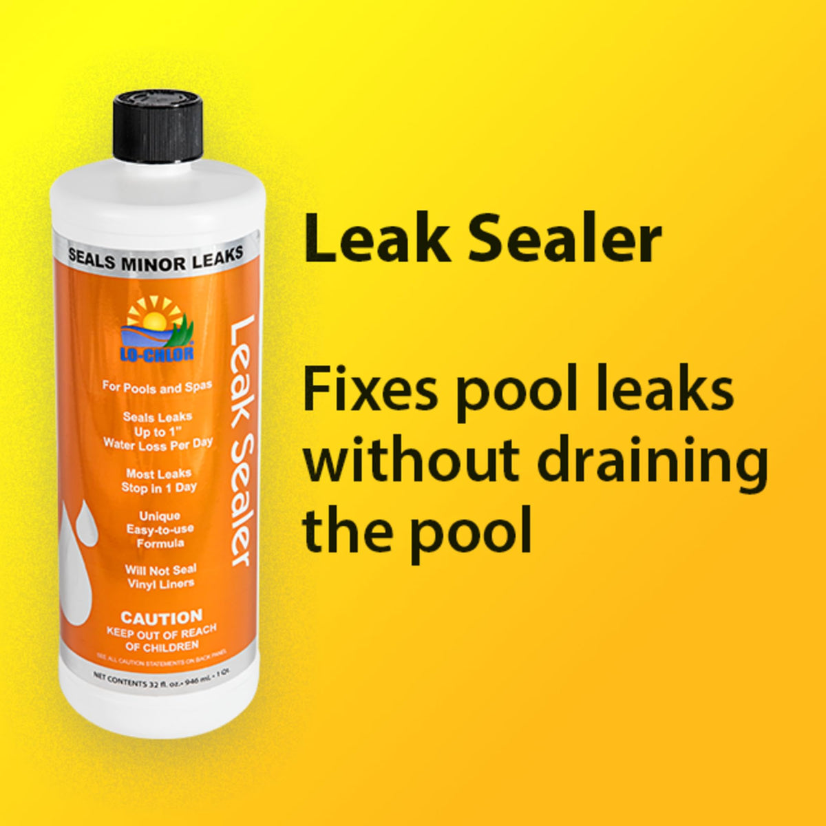 Lo-Chlor Leak Sealer treats up to 15,000 gallons of pool water