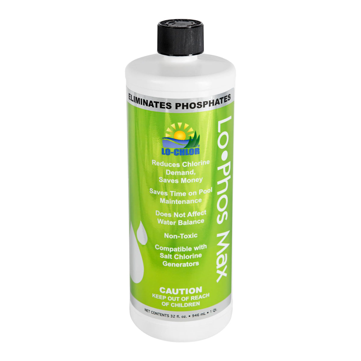 Lo-Chlor Lo-Phos Max bottle pour reduces phosphates for algae control