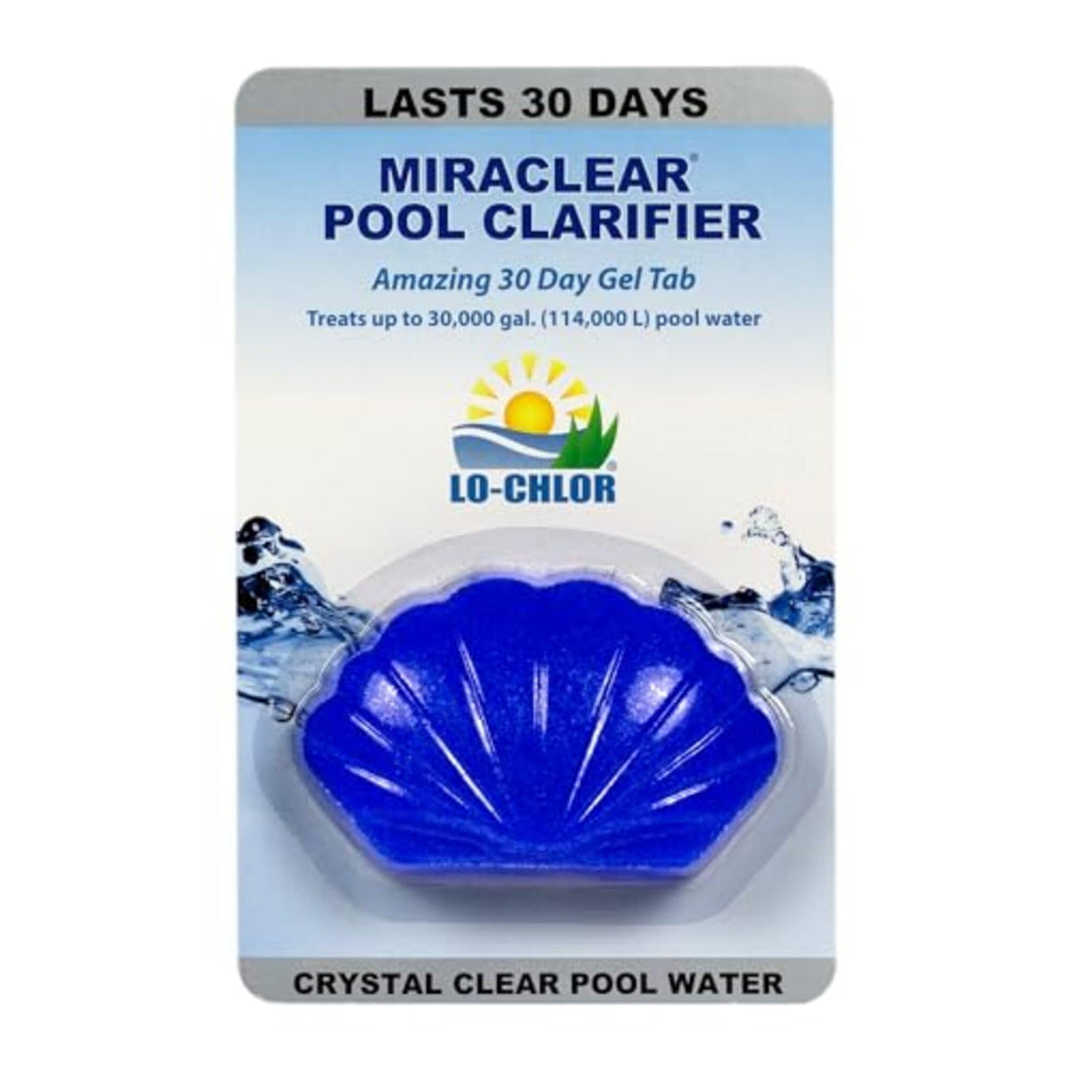 Lo-Chlor Miraclear being dropped into a pool skimmer for easy treatment.