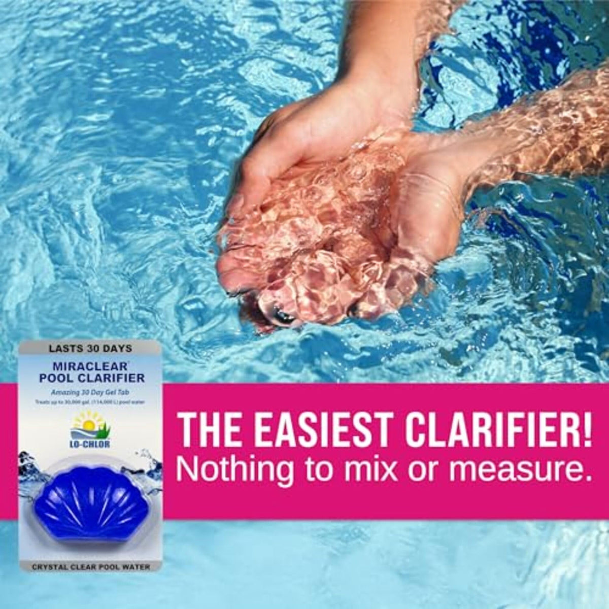 Pool water becomes crystal clear after using Miraclear clarifier.
