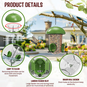 LO NA LOVE NATURE weatherproof roof protects seeds from rain and debris.
