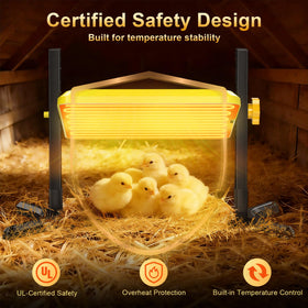 Lobeline Brooder Plate with five height settings for precise coop placement.