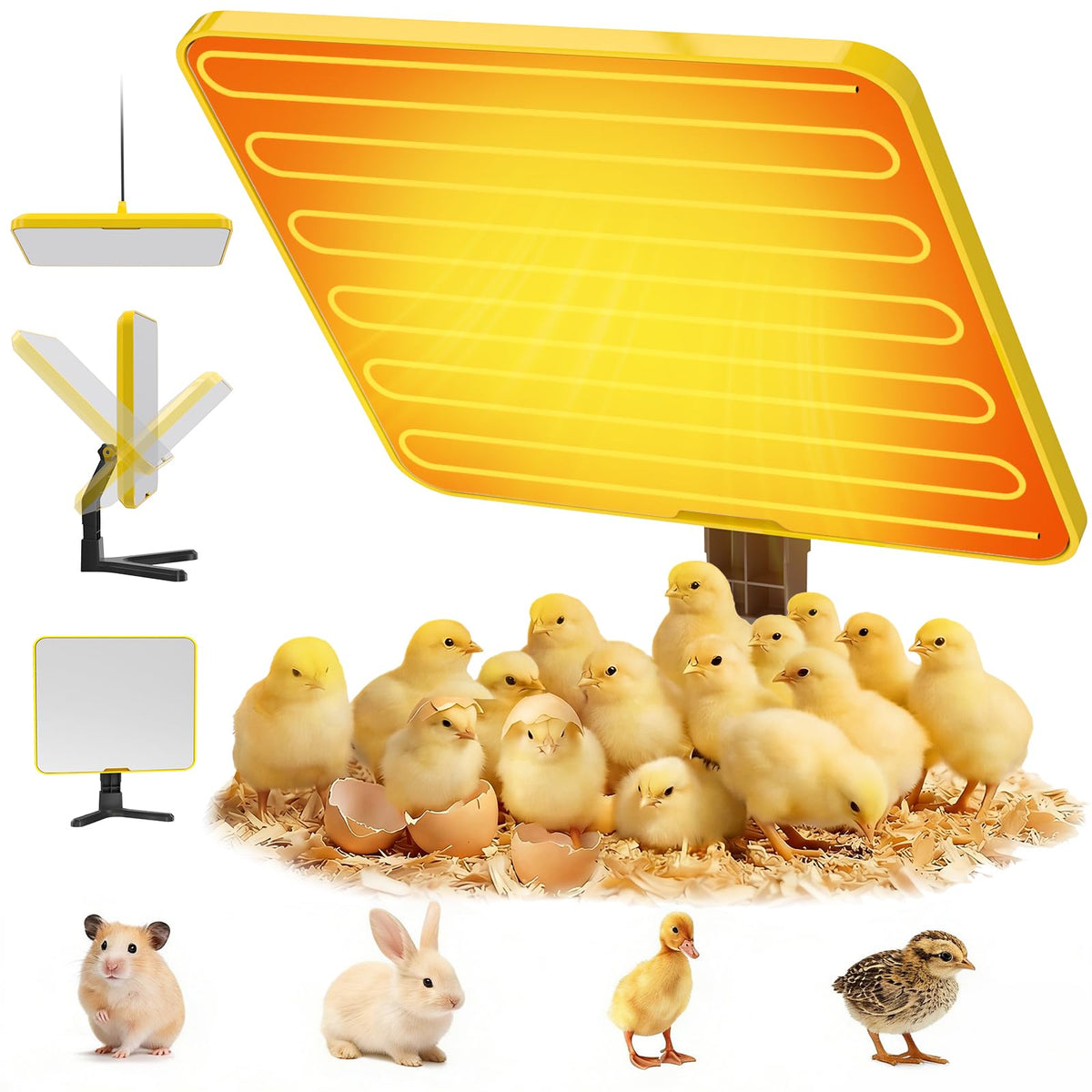 Lobeline brooder plate with 180° angle adjustment for flexible chick warmth