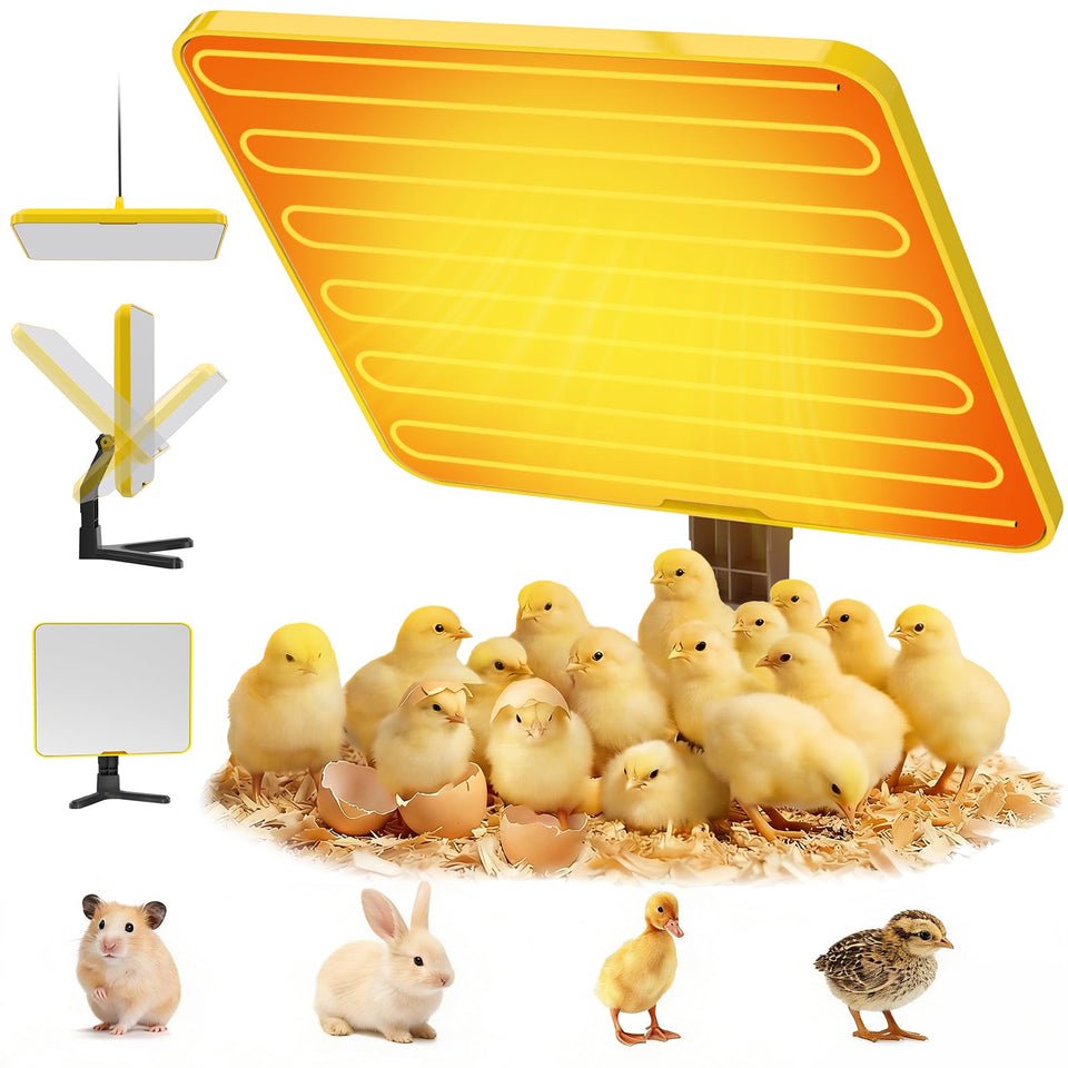 Lobeline brooder plate with 180° angle adjustment for flexible chick warmth