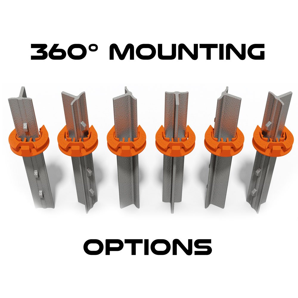 Lock Jawz T-360 fits poly rope and wire materials for versatility.