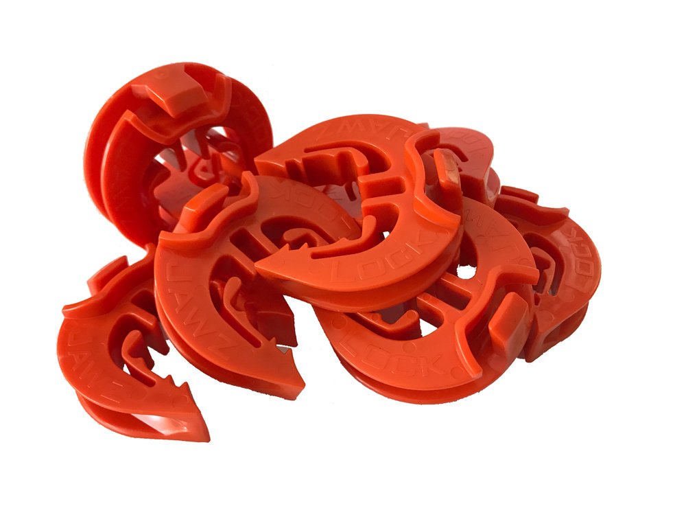 LockJawz orange insulator on posts provides easy identification during maintenance
