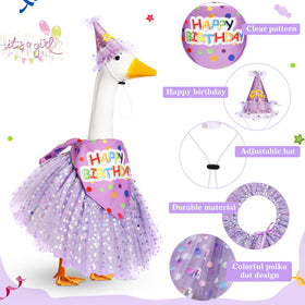 Locmeo purple bandana on goose completes coordinated birthday outfit