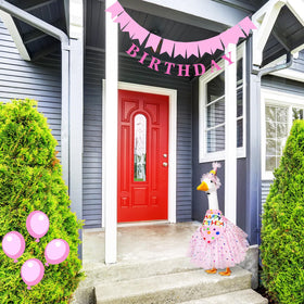 Locmeo festive goose décor brightens any yard party setting.