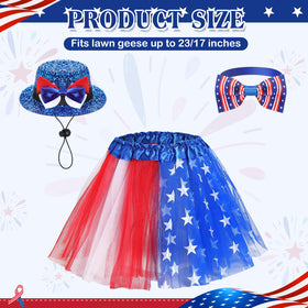 Locmeo Fourth of July bow tie outfits your goose with classic red, white, blue.