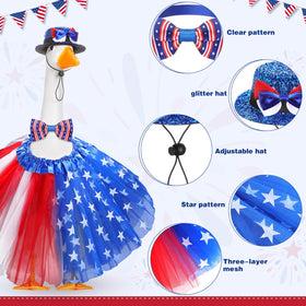 Locmeo tutu skirt brings star-spangled charm to 23-inch lawn geese.