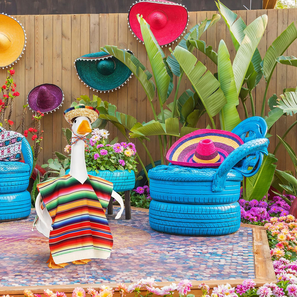 Locmeo outdoor garden decor elevates yard scenes year-round.
