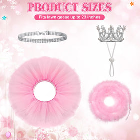 Locmeo pink tutu skirt enhances lawn goose display for celebrations