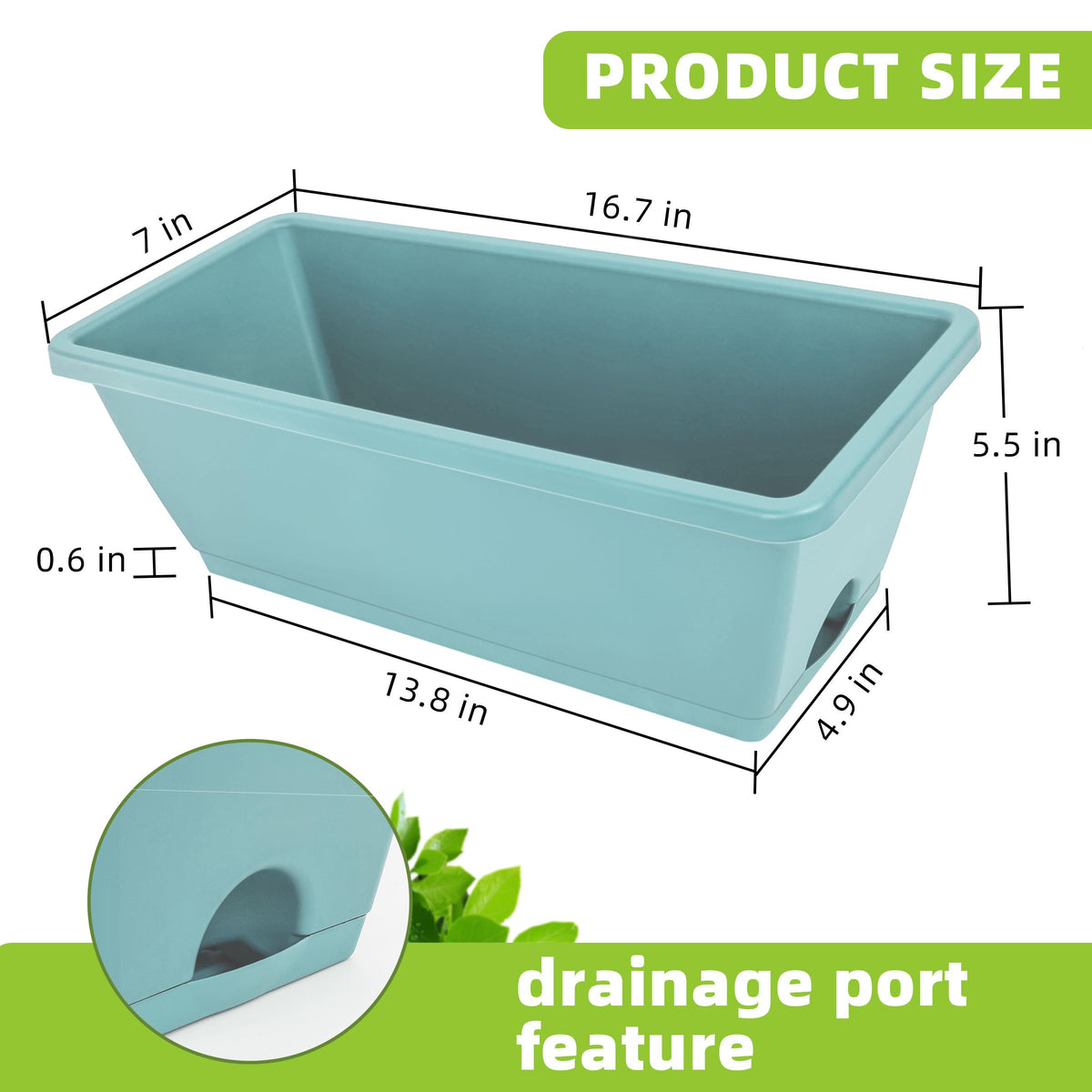 LOCONHA durable plastic planter resists sun, rain, and snow.