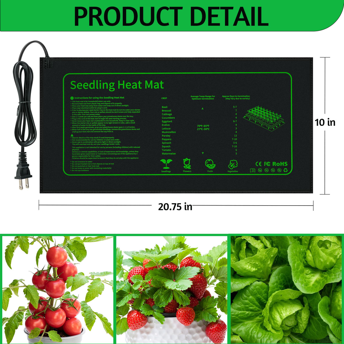 LOCONHA Seedling Heat Mat rolled for storage to save space
