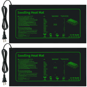 LOCONHA seedling heat mat top view showing a black 10x20.75-inch pad in a tray.