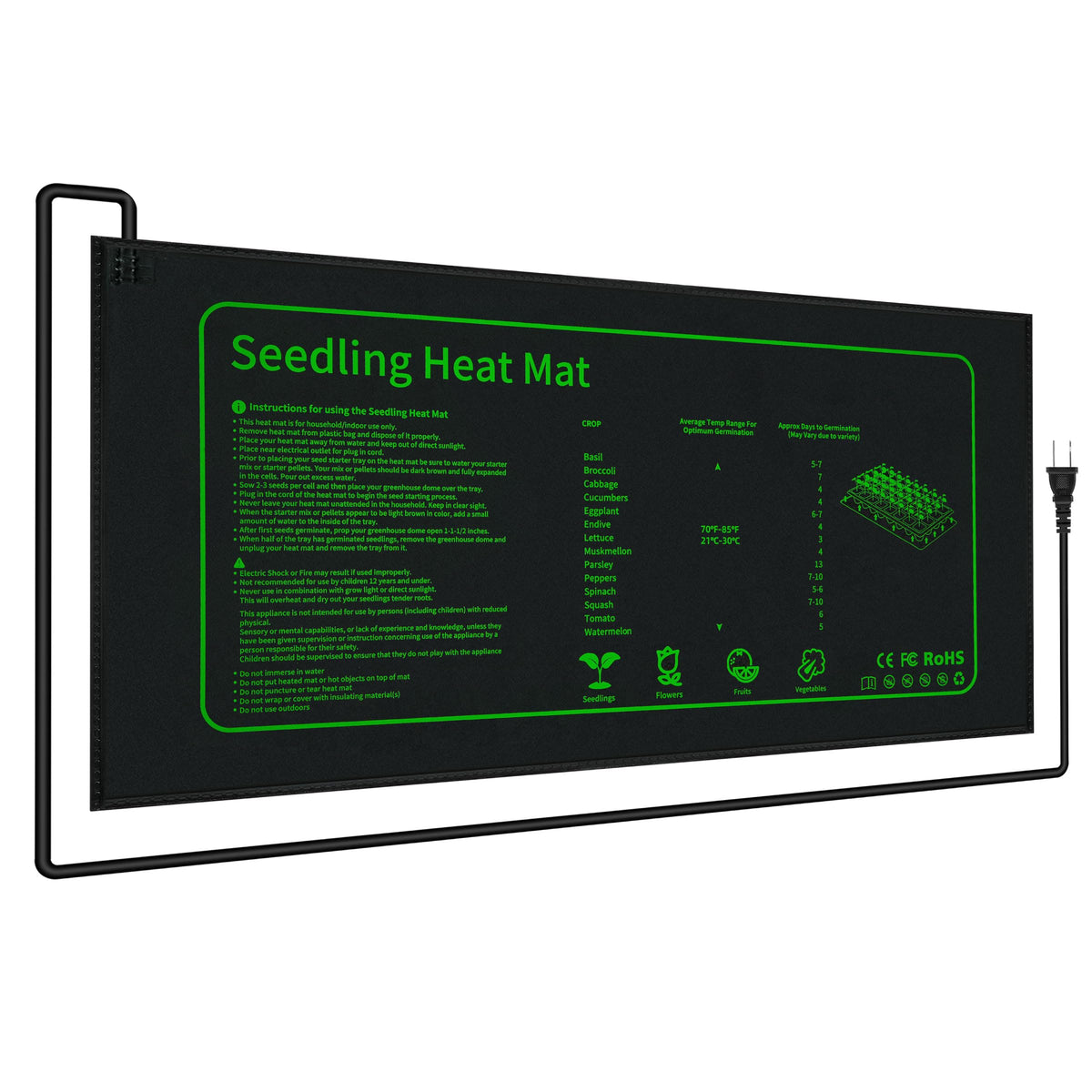 LOCONHA Seedling Heat Mat placed on a seedling tray to maintain germination warmth