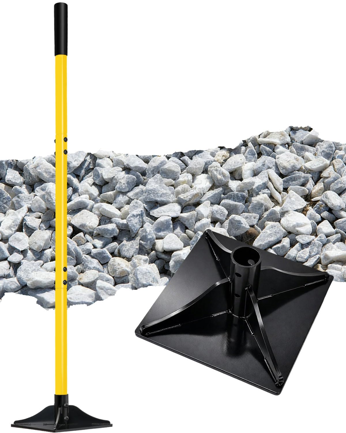 LOCONHA steel tamper with 8x8 head delivers precise soil compaction for level surfaces.