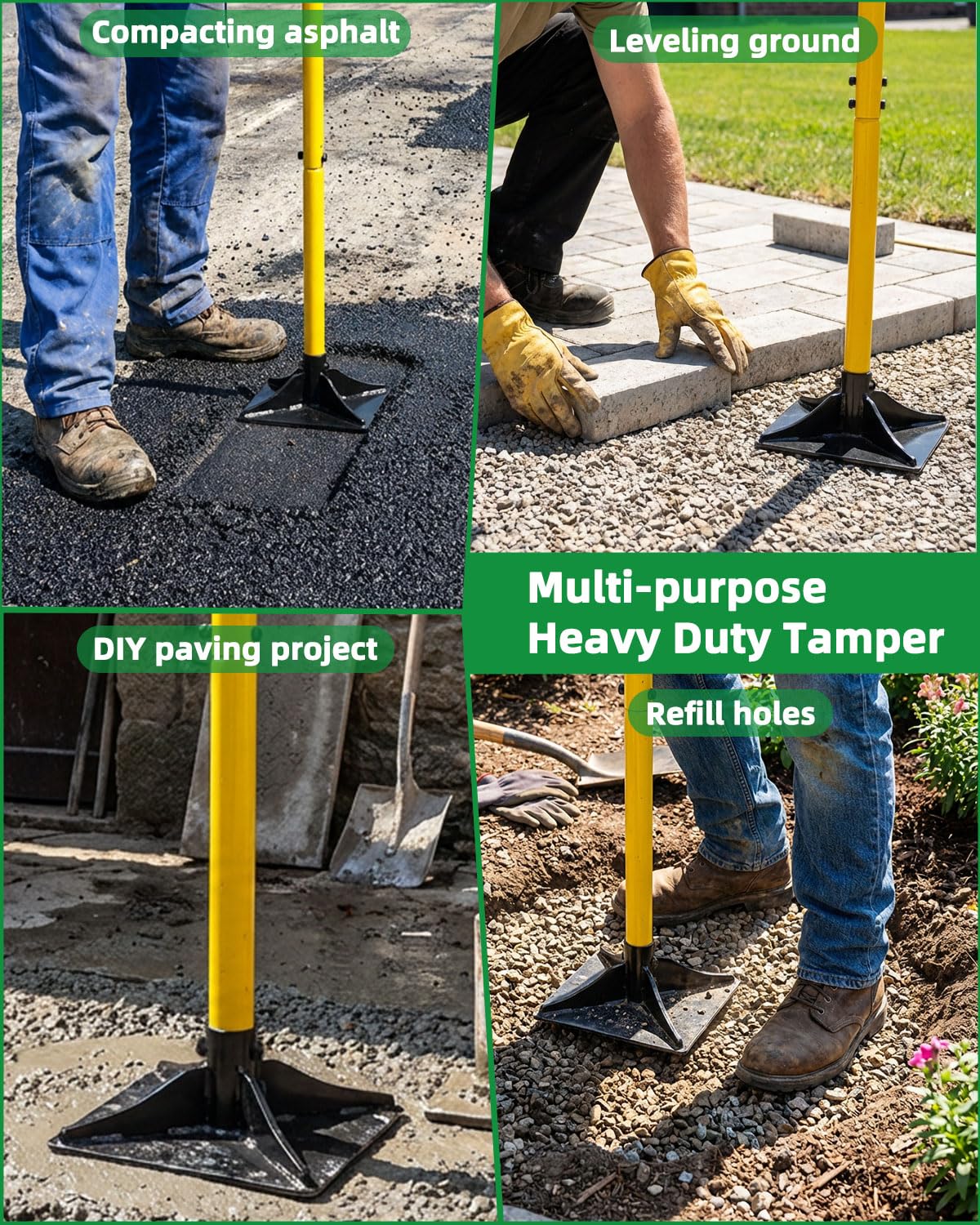 LOCONHA tamper is ideal for leveling driveways, patios, and garden paths.